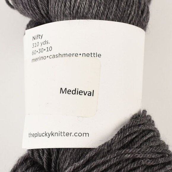 Plucky Knitter Nifty Yarn Merino Cashmere Nettle Blend Medieval Gray - Picture 3 of 3